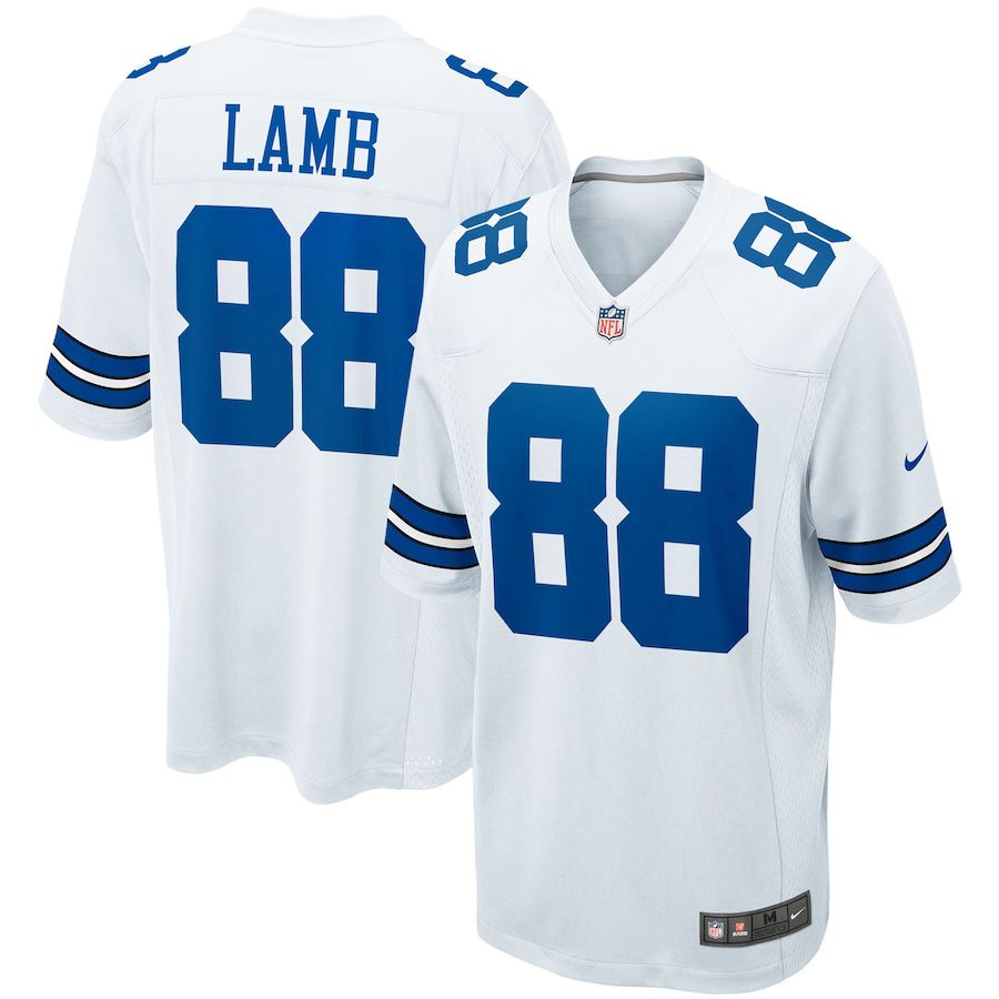 Men Dallas Cowboys 88 CeeDee Lamb Nike White Game Team NFL Jersey
